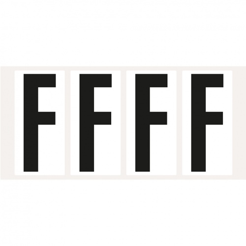 Aufkleber I Buchstabe F, weiß/schwarz, Folie, Schrifthöhe 95mm, 47x98mm, 80 Stück/Packung Image