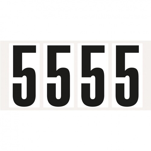 Aufkleber I Ziffer 5, weiß/schwarz, Folie, Schrifthöhe 95mm, 47x98mm, 80 Stück/Packung Image