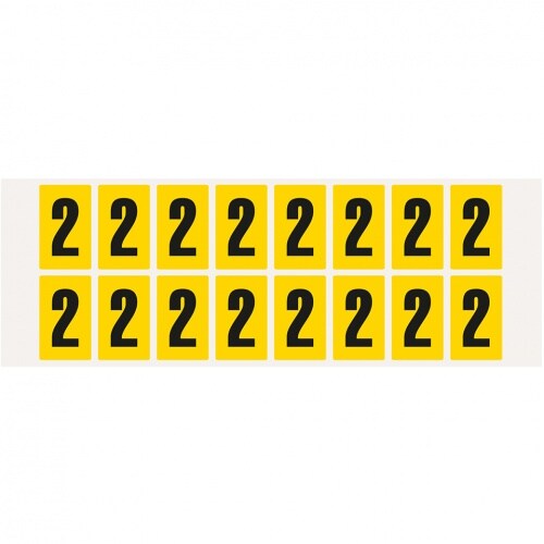 Aufkleber I Ziffer 2, gelb/schwarz, Folie, Schrifthöhe 25mm, 22x36mm, 320 Stück/Packung Image