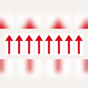Aufkleber I Pfeil, weiß/rot, Folie, Schrifthöhe 50mm, 22x57mm, 160 Stück/VE Image