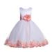 Ekidsbridal Satin Floral Petals Rose Tulle White Flower Girl Dress Formal Evening Gown Pretty Princess Wedding Photoshoot Ballroom 007 14