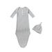 Newborn Baby Sleeping Bag + Hat 2pcs Button Solid Color Long Sleeve Homewear 3 Colors