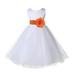 Ekidsbridal White Tulle Rattail Edge Flower Girl Dress Pretty Princess Formal Evening Elegant Mini Bridal Gown for Wedding 829S 4