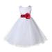 Ekidsbridal White Tulle Rattail Edge Flower Girl Dress Pretty Princess Formal Evening Elegant Mini Bridal Gown for Wedding 829S 4