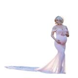 Egmy Women Pregnants Photography Props Off Shoulder Sleeveless Maternity Solid Dress