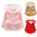 GYRATEDREAM 1-4T Kids Coat Winter Jacket Plush Casual Hooded Warm Trench Outwear Children Clothes for Girls