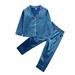 Toddler Kids Baby Boys Girls Pajamas Satin Silk Set Children Sleepwear Nightgown Solid Color Casual Long Sleeve+Top Pant Nightwear 1-7Y