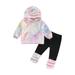 Canrulo Toddler Baby Girl 2Pcs Clothes Tie Dye Hoodie Long Sleeve Sweatshirt Top Long Pants Tracksuit Outfits Pink 4-5 Years