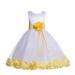 Ekidsbridal Satin Floral Petals Rose Tulle White Flower Girl Dress Formal Evening Gown Pretty Princess Wedding Photoshoot Ballroom 007 12