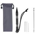 Uxcell Paracord Stitching Set with Marlinspike Lacing Needles Large Eye Blunt Needle Smoothing Tool Black Silver Tone