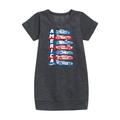 Hot Wheels - America Cars - Toddler And Youth Girls Fleece Dress