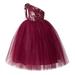 Ekidsbridal One-Shoulder Sequins Tutu Junior Flower Girl Dress Pageant Gown 182 10