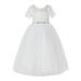 Ekidsbridal Ivory Floral Lace Tulle Flower Girl Dresses Christening Gown for Church Toddlers LG2R4 10