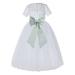 Ekidsbridal White Floral Lace Vintage Flower Girl Dresses Beauty Pageant Wedding Tulle Gown LG2T 4