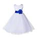 Ekidsbridal White Tulle Rattail Edge Flower Girl Dress Pretty Princess Formal Evening Elegant Mini Bridal Gown for Wedding 829S 4