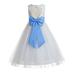 Ekidsbridal Ivory Floral Lace Heart Cutout Formal Flower Girl Dress Pretty Princess Wedding Tulle Mini Bridal Gown 172T 6