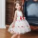 Hunpta 2-10Y Kid Children Girl Sleeveless Floral Embroidered Tulle Ball Gown Princess Prom Dress Outfits Clothes