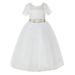Ekidsbridal Ivory Floral Lace Tulle Flower Girl Dresses Wedding Reception Mini Bridal Gown for Toddlers LG2R7 8