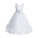 Ekidsbridal Ivory Floral Rose Petals Tulle Flower Girl Dress Christening Father Daughter Dance Recital Ballroom Gown for Wedding 007 2