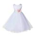 Ekidsbridal White Tulle Rattail Edge Flower Girl Dress Pretty Princess Formal Evening Elegant Mini Bridal Gown for Wedding 829S 4