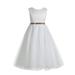 Ekidsbridal Ivory V-Back Lace Edge Flower Girl Dresses Christening Gown for Toddlers Church Social Event 183 10