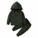 Baby Boys Girls 2 Piece Set Infant Toddler Baby Boys Girls Sweater Set Solid Color Hooded Top Long Sleeve Top Trousers Two Piece Set