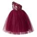 Ekidsbridal One-Shoulder Sequins Tutu Junior Flower Girl Dress Pageant Gown 182 12