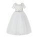 Ekidsbridal Ivory Floral Lace Tulle Flower Girl Dresses Wedding Reception Mini Bridal Gown for Toddlers LG2R7 6
