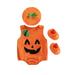 Huakaishijie Newborn Baby Girl Boy Halloween Costumes Pumpkin Romper Tank Top Hat Socks