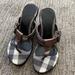 Burberry Shoes | Burberry Leather Strap Wedge Sandals 37 | Color: Black/Gray | Size: 6.5