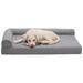 FurHaven Paw-Quilted L-Chaise Bolster w/ Orthopedic Polyester/Memory Foam in Brown | 6.25 H x 20 W x 30 D in | Wayfair 64381817