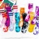 Chaussettes de basket-ball rayées en coton unisexe chaussettes de skateboard chaussettes