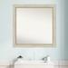 Gracie Oaks Parthenon Cream Wood 28.25 x 22.25 in. Bathroom Vanity Non-Beveled Wall Mirror Wood in Brown | 30.25 H x 30.25 W in | Wayfair