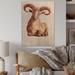 August Grove® Portrait of Wild Ram w/ Mighty Horns II - Unframed Graphic Art on Wood Metal in Brown | 32 H x 16 W x 1 D in | Wayfair