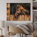 Union Rustic The Head of a Horse in Stable - Unframed Painting on Wood in Black/Brown | 8 H x 12 W x 1 D in | Wayfair