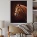 Gracie Oaks Portrait Of Brown Horse w/ Nose II - Farmhouse Wood Wall Art Décor - Natural Pine Wood in White | 36 H x 24 W x 1 D in | Wayfair