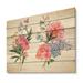Winston Porter Bouquet Of Red & Blue Wildflowers - Farmhouse Wall Art Décor - Natural Pine in Blue/Brown/Pink | 12 H x 20 W x 1 D in | Wayfair