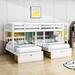 Fanka Twin over Twin over Full 7 Drawer Triple/Quad Bunk Bed w/ Shelves by Harriet Bee in White | 65 H x 76 W x 115 D in | Wayfair