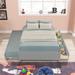 Modern Minimalist Casual Standard Design Style Full Bed with Twin Size Trundle and Two Drawers Suitable for Bedroom Apartment