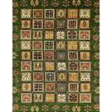 Ahgly Company Machine Washable Indoor Rectangle Abstract Brass Green Area Rugs 8 x 10