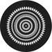 Ahgly Company Machine Washable Indoor Round Transitional Night Black Area Rugs 4 Round