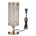 Neoglint Crystal Bedside Table Lamp Decorative Desk Light with Dual USB Ports Modern Nightstand Lamp for Bedroom Living Dining Room Office