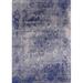 Ahgly Company Machine Washable Indoor Rectangle Industrial Modern Purple Navy Blue Area Rugs 7 x 10