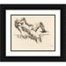 Lovis Corinth 18x15 Black Ornate Wood Framed Double Matted Museum Art Print Titled - Reclining Female Nude - III (Lying Female Act IIi) (1913)