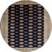 Ahgly Company Machine Washable Indoor Round Traditional Charcoal Black Area Rugs 4 Round