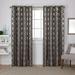 Exclusive Home Modo Metallic Geometric Grommet Top Curtain Panel Pair 54 x84 Dark Grey Ivory
