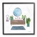 Stupell Industries Bathroom Interior Sink with Plants Blue Pink Artwork Framed Wall Art Design by Farida Zaman 12 x 12 Black Framed