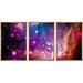 wall26 Framed Canvas Print Wall Art Set Purple Orange & Blue Star Milky Way Galaxy Astronomy & Space Sky Digital Art Realism Global Scenic for Living Room Bedroom Office - 24 x36 x3 Natural