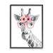 Stupell Industries Pink Flower Crown Monochrome Giraffe Wearing Glasses 11 x 14 Design by Annalisa Latella