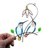 Hummingbird Hanging Decoration Stained Glass Window Hangings Sun Catcher Gift Stained Glass Bird Garden Patio Decor
